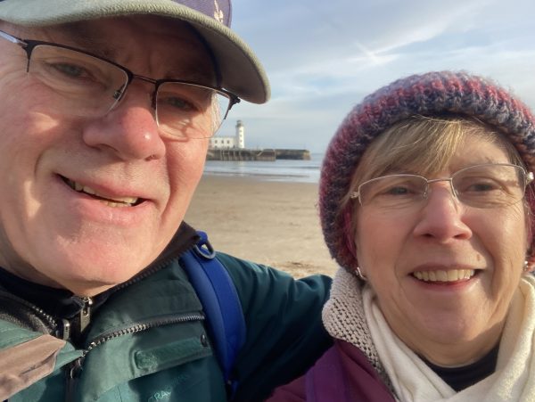 Barrie and Joan on Scarborough beach
